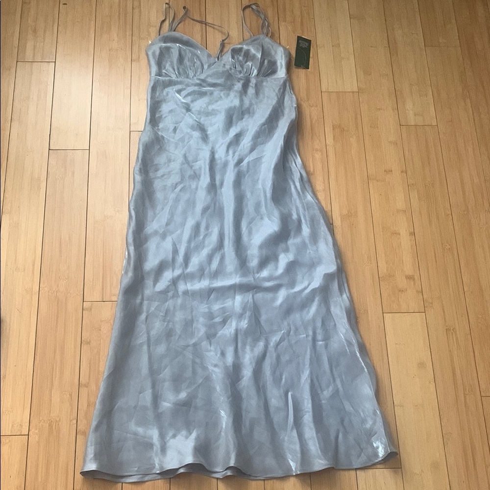 NWT - Wild Fable - Chic Silver Satin dress - Small